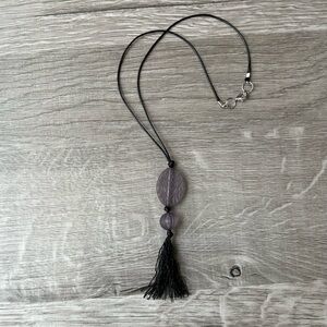 Elegant Black and Purple Pendant Necklace